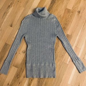 Grey stretchy rib turtleneck size Large